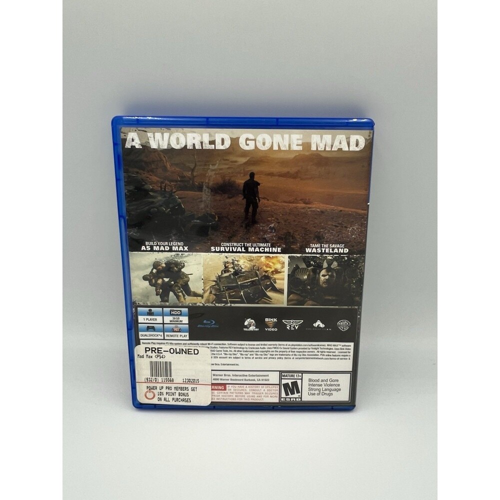 Mad Max - PlayStation 4 Game - Excellent Preowned Condition - Picture 2 of 5